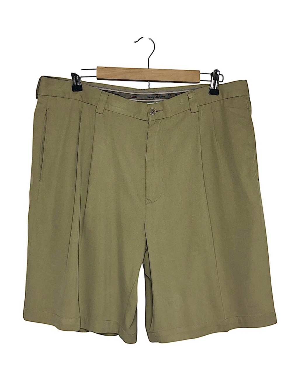 Tommy Bahama 💯 % Silk Tan Relax Pleated Mens Shorts Size 36